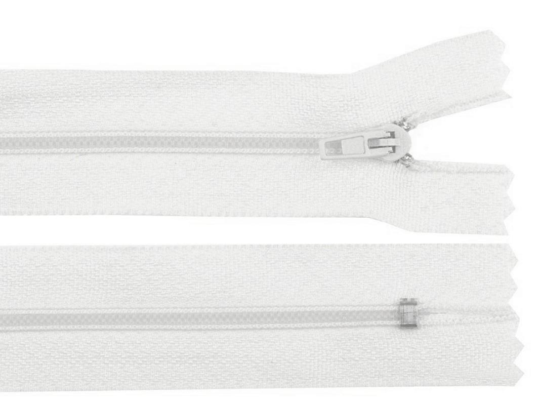 20 cm Reißverschluss weiß nicht teilbar Spiralbreite 3mm